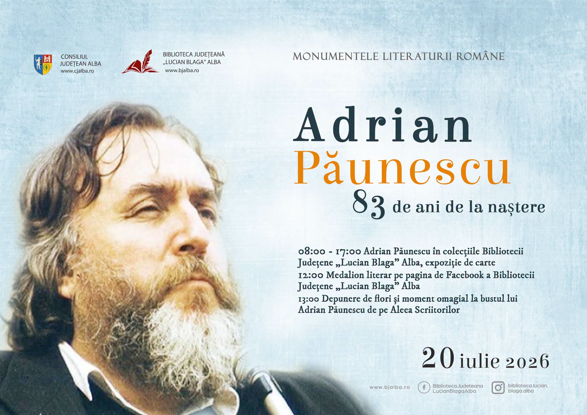 Adrian Paunescu - aniversare la Biblioteca Judeteana Alba