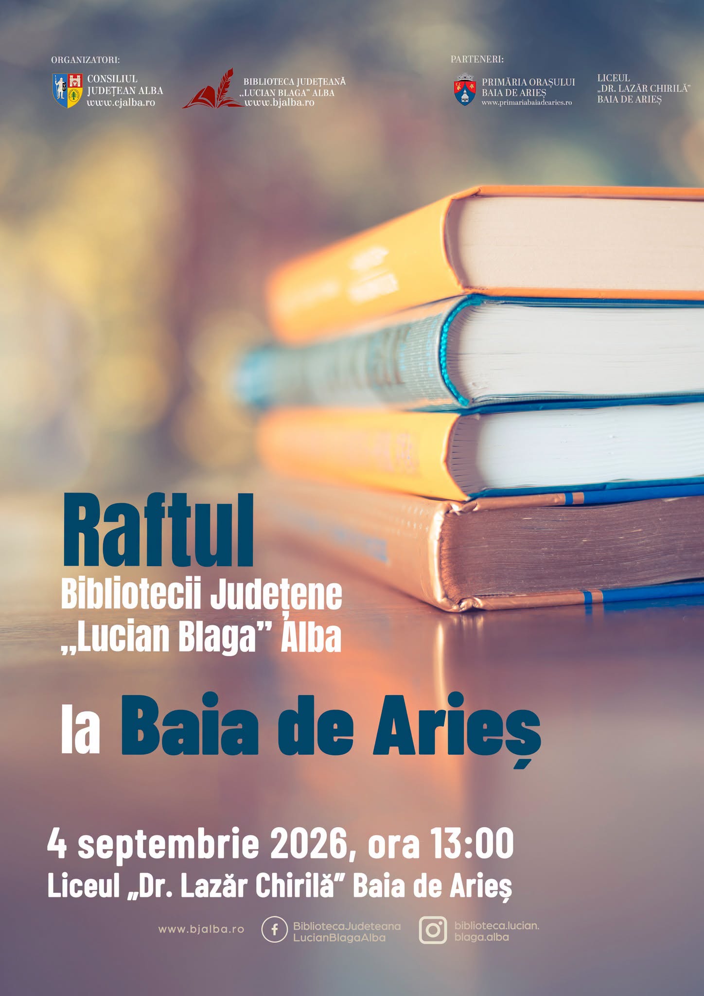 raftul bibliotecii la Baia de Aries