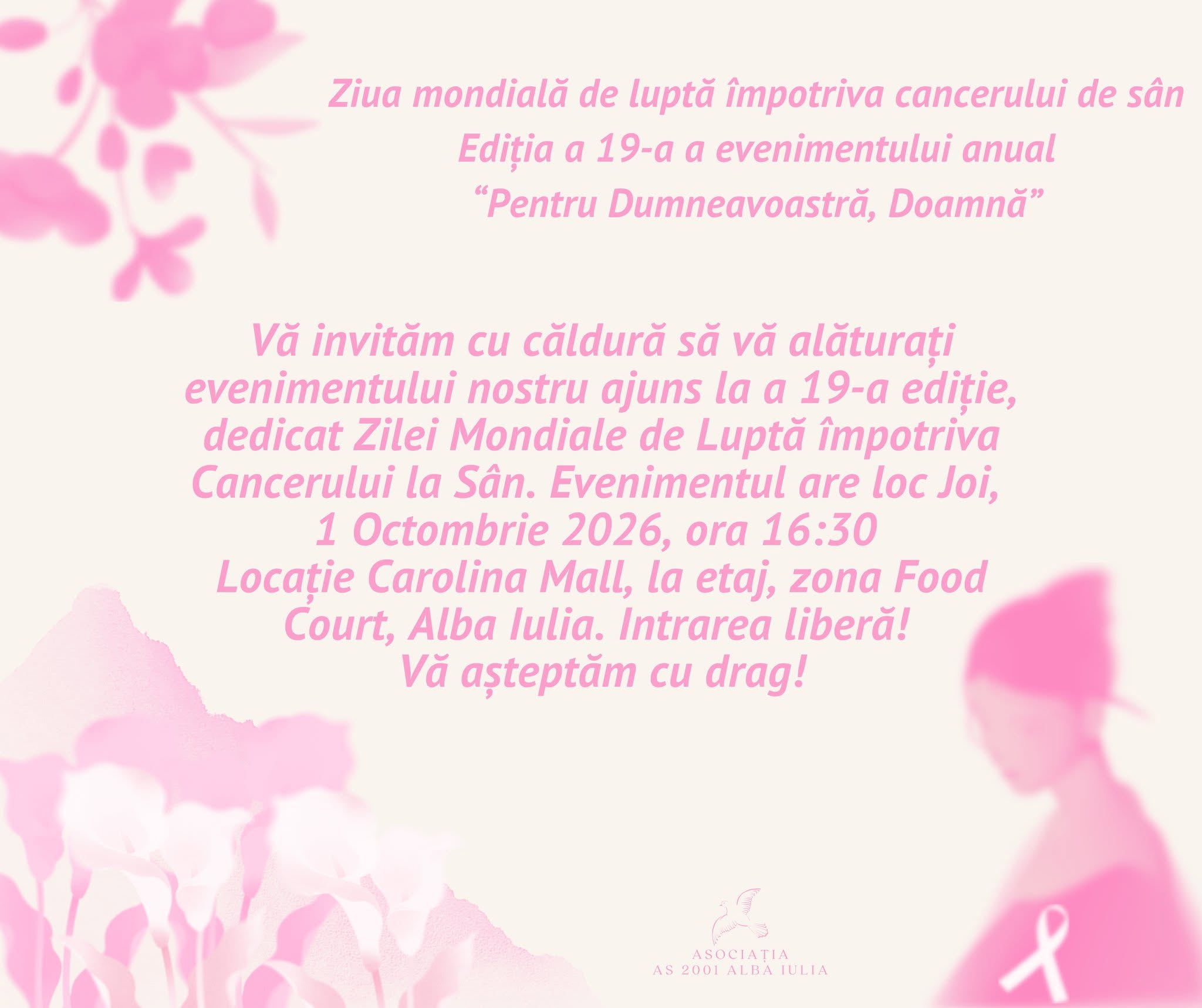 ziua mondiala de lupta impotriva cancerului la san - 1 octombrie